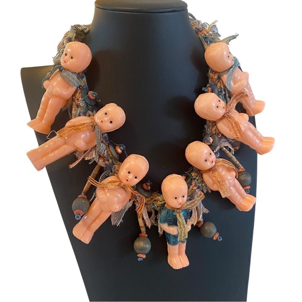Artisan Made Wholly Original Kewpie Doll Collar Necklace. Fabulously Weird!! - Picture 2 of 5